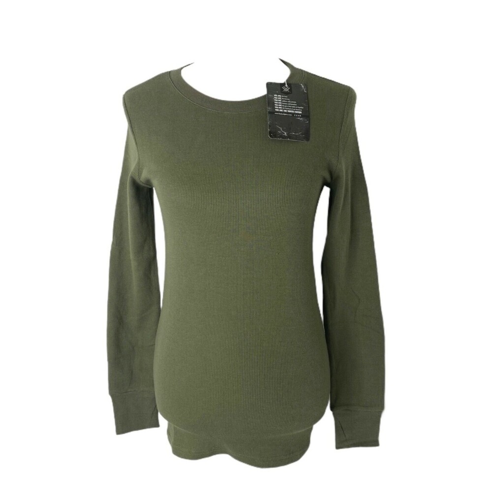 Vortex Women’s Thermal Shirt Olive Green Long Sleeve Crewneck Size Medium